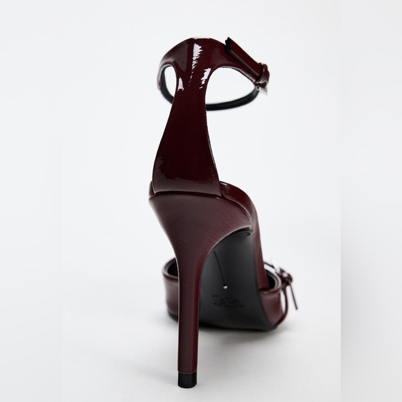 FAUX PATENT LEATHER HEELED SHOES
BURGUNDY RED 1/1203/410/022/41 size 10 US / 41 - Picture 5 of 5